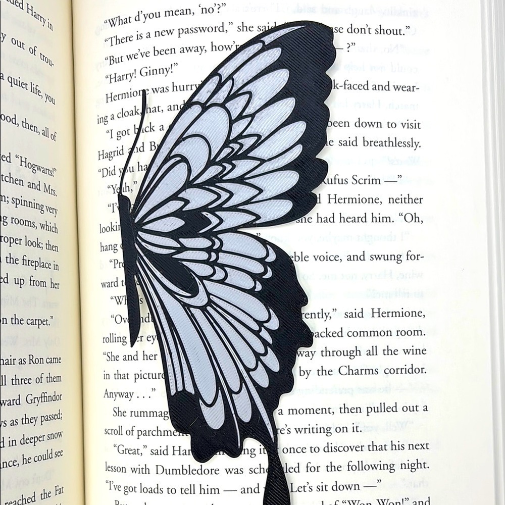 Black and Sliver Butterfly Bookmark